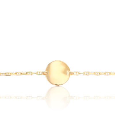 Bracelet Chaîne Gourmette Art Déco - Plaqué Or 18k (750) - Cercle, 19-20cm