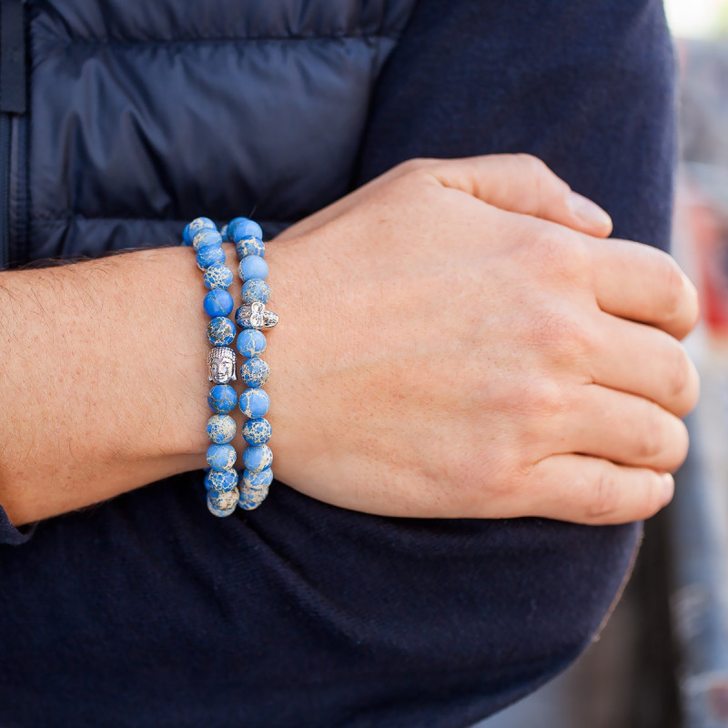 Bracelet jaspe bleu Clearance