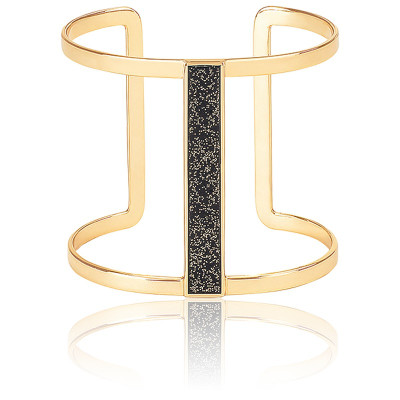 Bracelet Manchette Fantaisie Noir Et Blanc Avec Strass Et Breloques - Marque M9 - Neuf Avec étiquettes