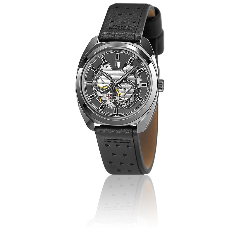 Montre Général de Gaulle Cuir noir 39mm 671364 Lip Ocarat