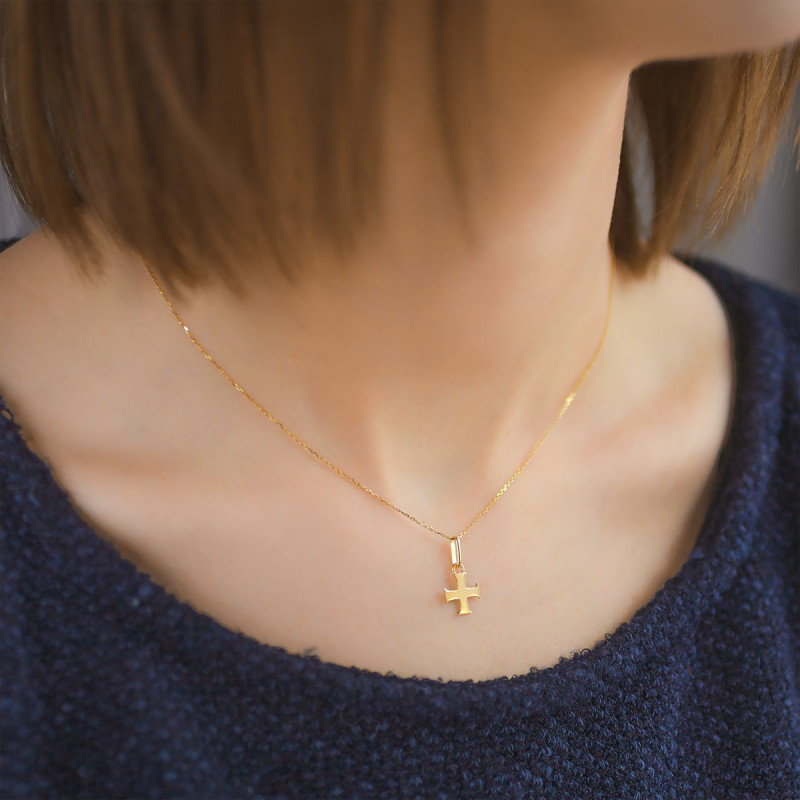Pendentif Croix des Templiers en Or Jaune 750 - Lucas Lucor