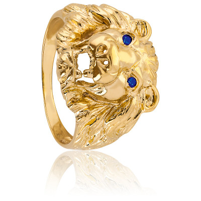 Bague tete de lion en or Clearance