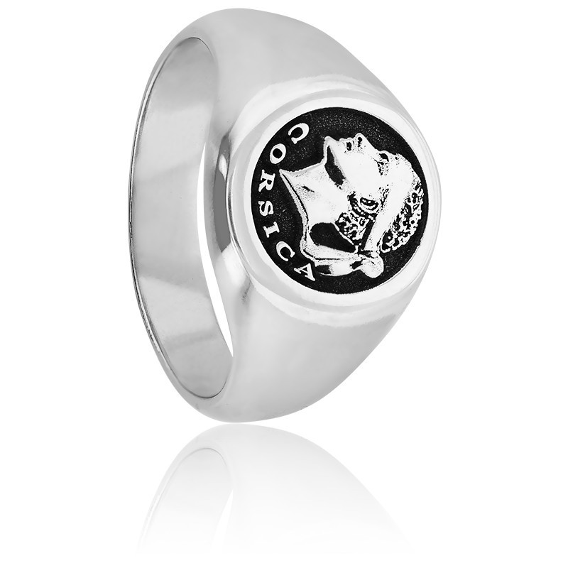 Bague Chevalière Ancienne En Argent 925 Avec Tête De Lion - Taille 67, Occasion, Sans Marque