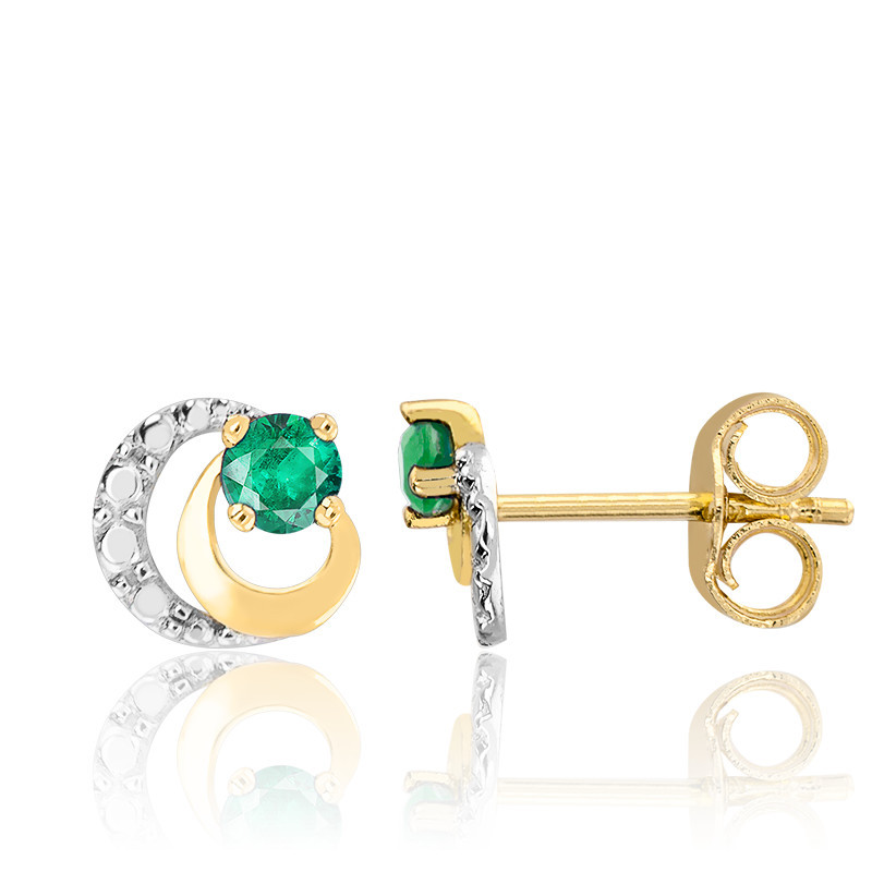Boucle D'Oreille Style Dépareillé - Or 18K Jaune & Saphir Bleu Nuit - Occasion Parfait État