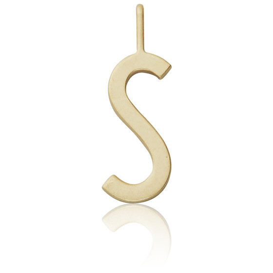 Pendentif Lettre S En Or 18K Double, Sans Anneau, Idéal Pour Un Cadeau élégant