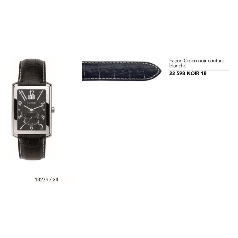 Bracelet de montre en cuir pour montre série 18279 / ... 1679 /... - Herbelin