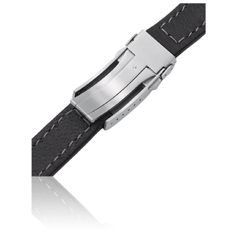 Bracelet MiLTAT Black Leather 20I16BCL20C1A105ABStrapcode Ocarat