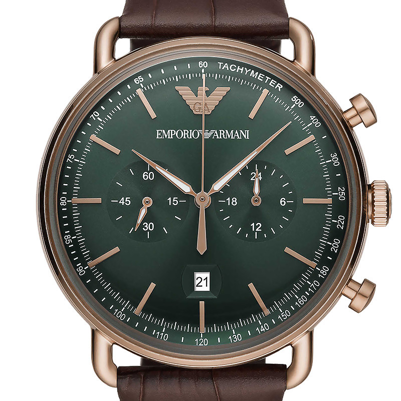 Montre Aviator chrono vert AR11334 - Emporio Armani - Ocarat