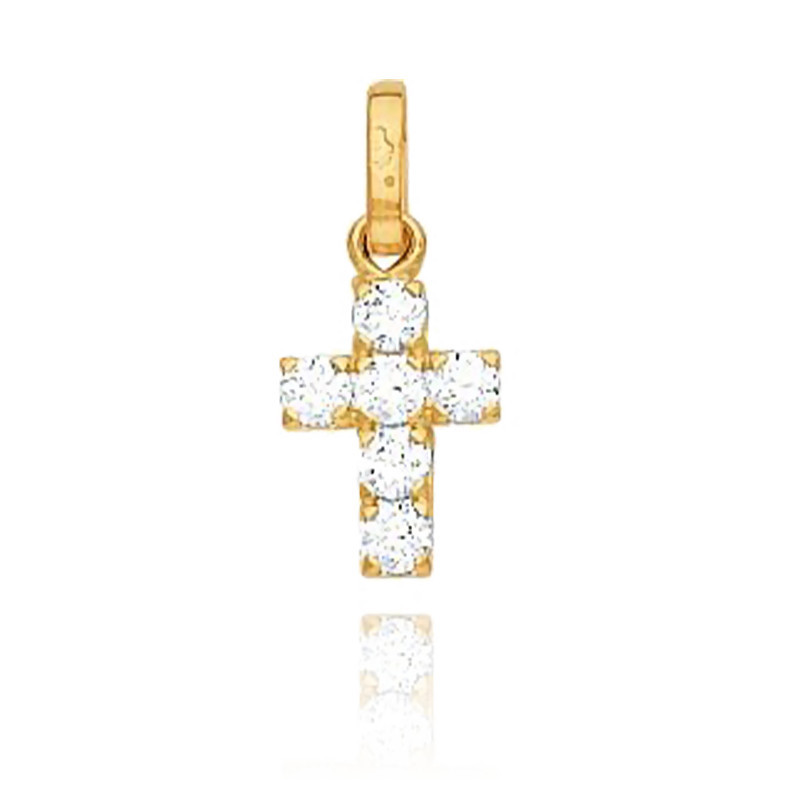 Bracelet Croix En Or 18K - Acier Inoxydable Et Zirconium - Mini Design - Cadeau élégant Et Discret