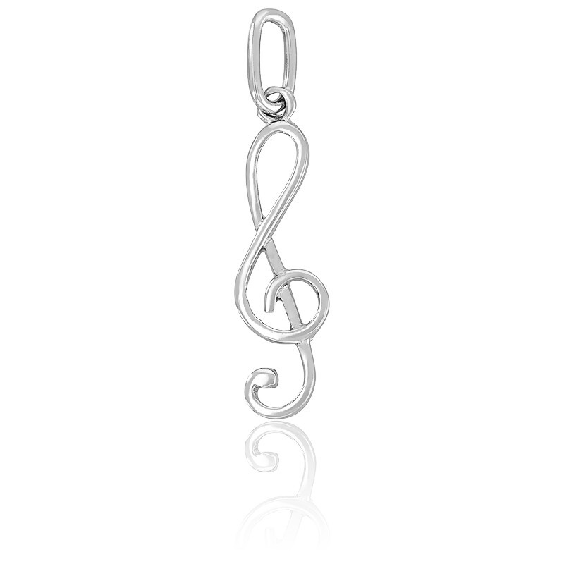 Pendentif Clé De Sol En Argent 925/000 Massif - Marque Bijouxia - Neuf Avec étiquettes - Idéal Pour Musicien