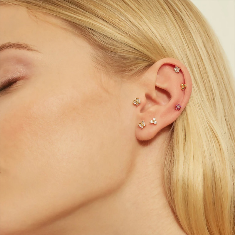 Piercing oreille Cherry Floral Gold Aleyolé Ocarat