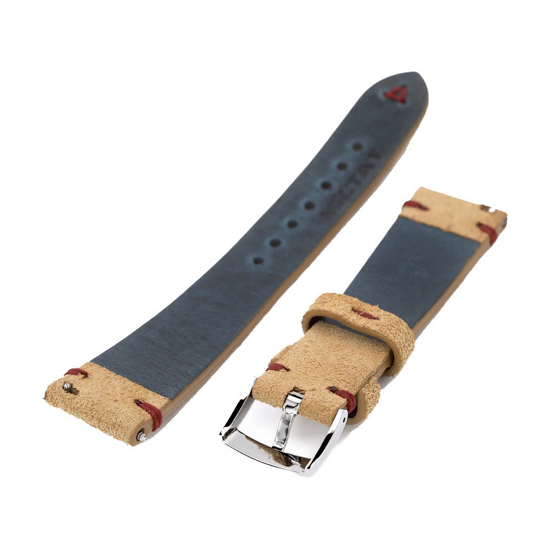 Bracelet Cuir Suédé Italien Kaki 20N16PBU63S6Q17 20mm - Strapcode