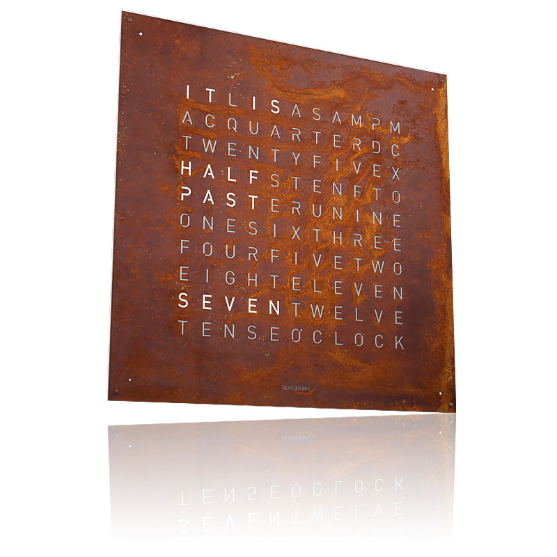 Horloge Earth 45 Creator's Edition : Rust (Italien) - Qlocktwo