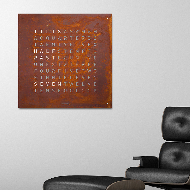 Horloge Earth 45 Creator's Edition : Rust (Italien) - Qlocktwo