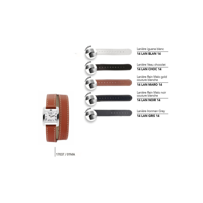 PROMO Bracelet de montre cuir double tour pour montre 14 mm série 17037/... - Herbelin OCARAT.COM BIJOUTERIE N°1