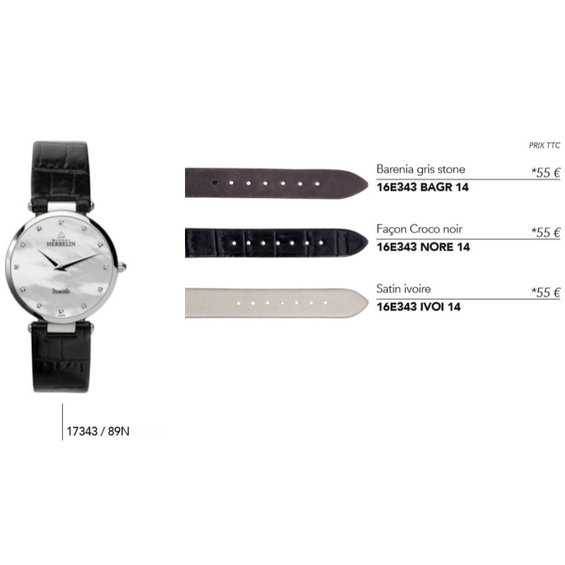 Bracelet de montre 16mm pour série 17343 - Herbelin