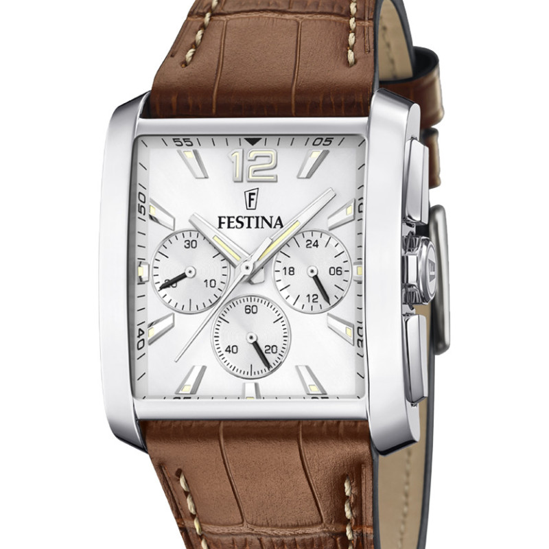 Montre Timeless Chronograph Cuir Marron F20636/1 - Festina