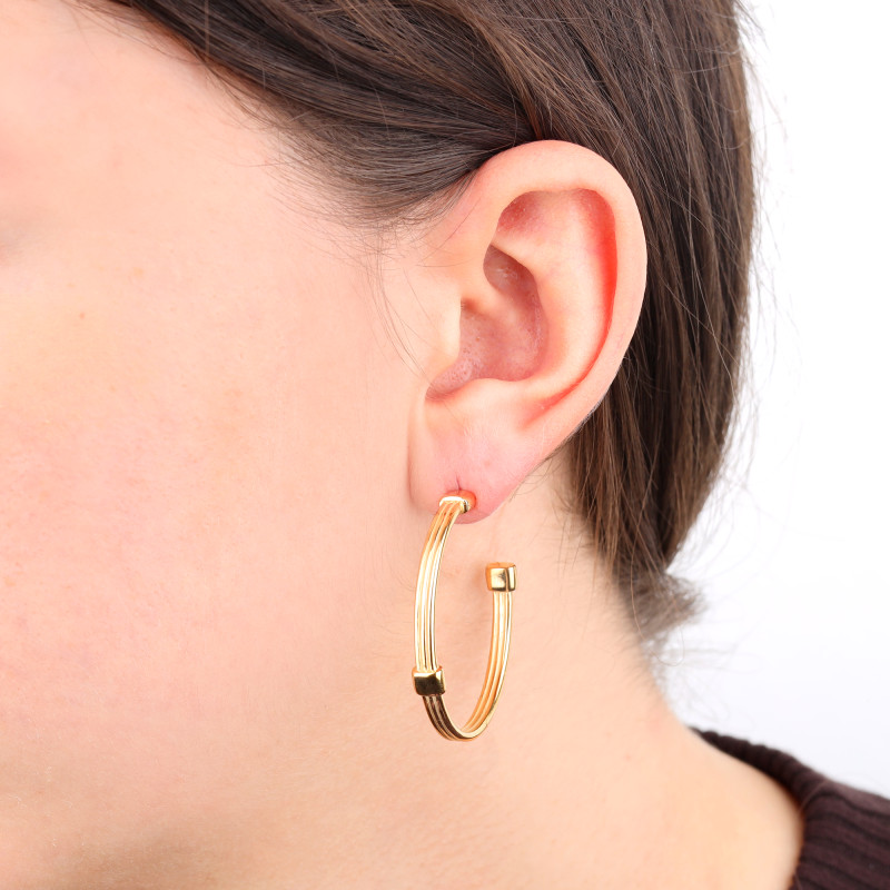 PROMO Boucles d'Oreilles Talisman en Plaqué Or, Diamètre 38 mm - Skalli OCARAT.COM BIJOUTERIE N°1