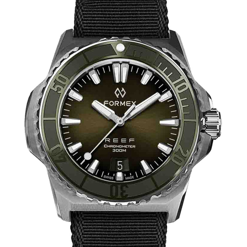 Montre Reef 39.5 mm Automatic Green dial COSC 300M 2201.1.6300 - Formex