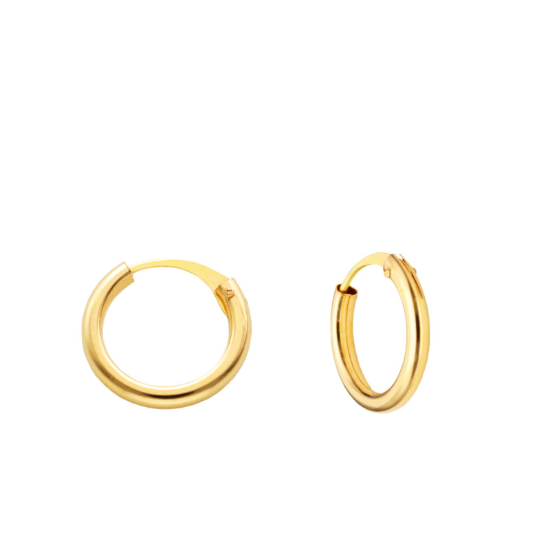 Boucles d'Oreilles Créoles en Or Jaune 750, Diamètre 10,30 mm - Emanessence