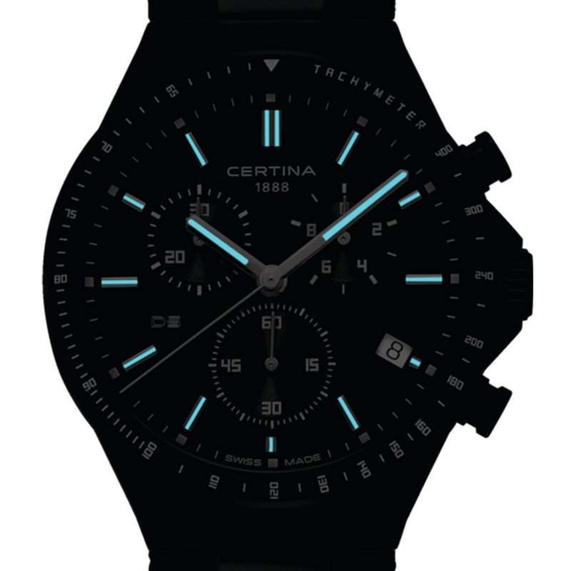 Montre DS-7 Chronograph Acier Noir C0434173808100 - Certina
