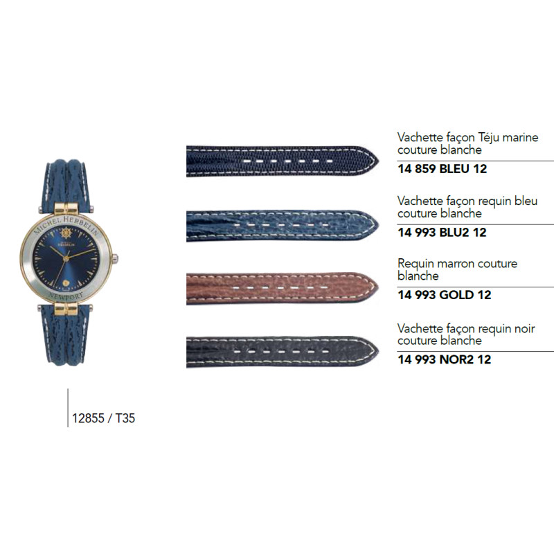 Bracelets montre cuir pour montre série 12855/... - Herbelin