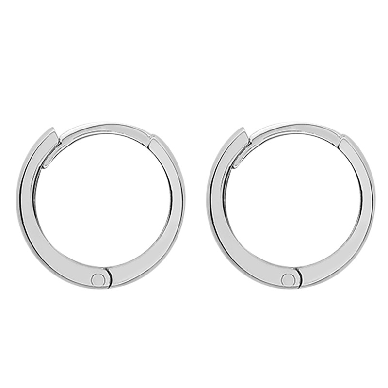 PROMO Boucles d'Oreilles Créoles en Or Blanc 375, Diamètre 11 mm - Emanessence OCARAT.COM BIJOUTERIE N°1