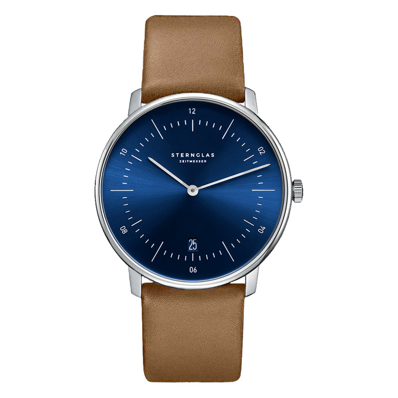 PROMO Montre Naos Blue Silver Premium Brown S01-NA06-PR01 - Sternglas OCARAT.COM BIJOUTERIE N°1