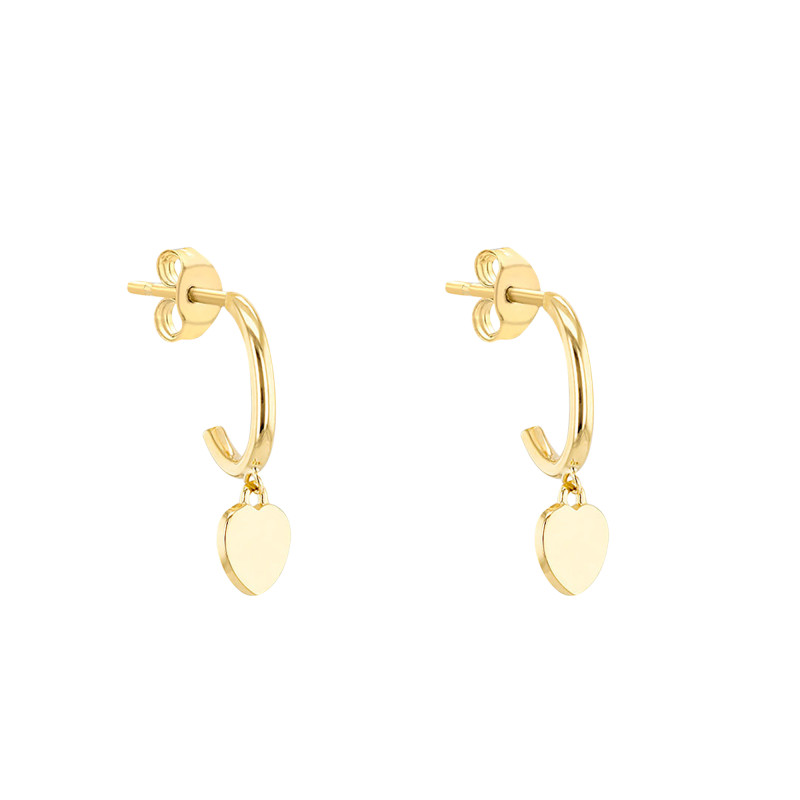 PROMO Boucles d'Oreilles Coeur en Or Jaune 375 - Emanessence OCARAT.COM BIJOUTERIE N°1