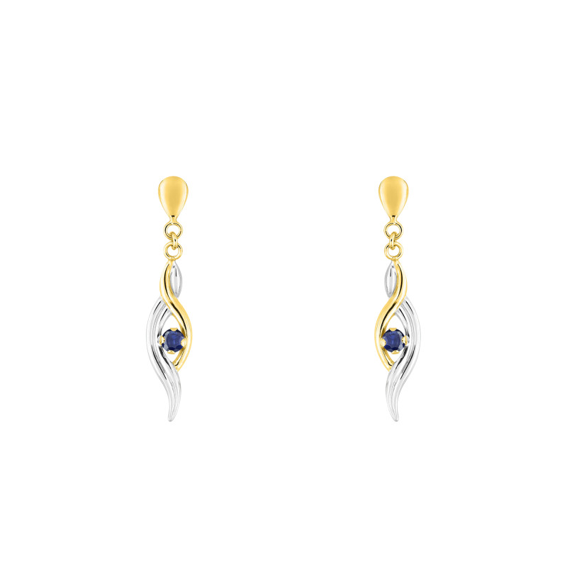 Boucles d'Oreilles en Or Jaune 375 & Saphirs - Aurora