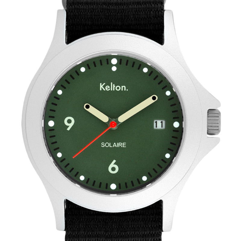 Montre Solaire Soleil Vert Nato Noir 9125562 - Kelton