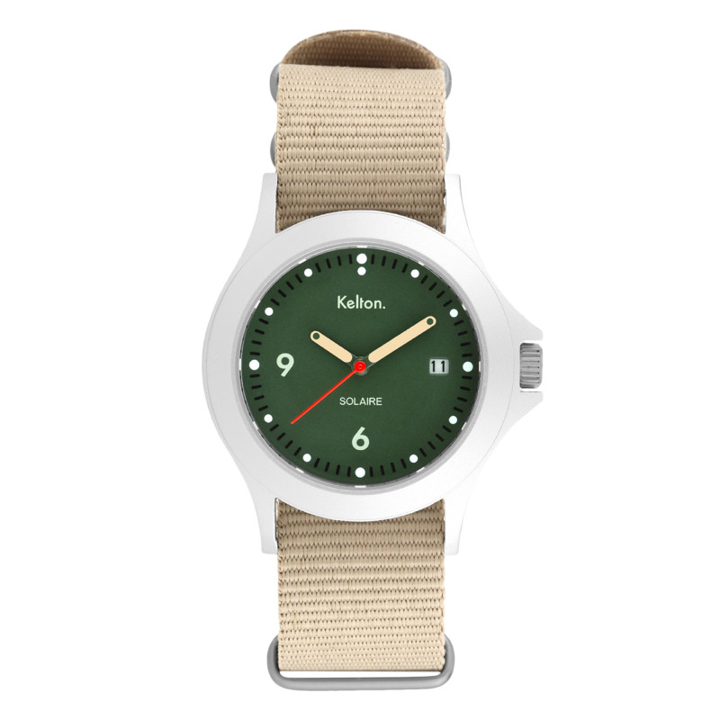 Montre Solaire Soleil Vert Nato Sand 9125542 - Kelton