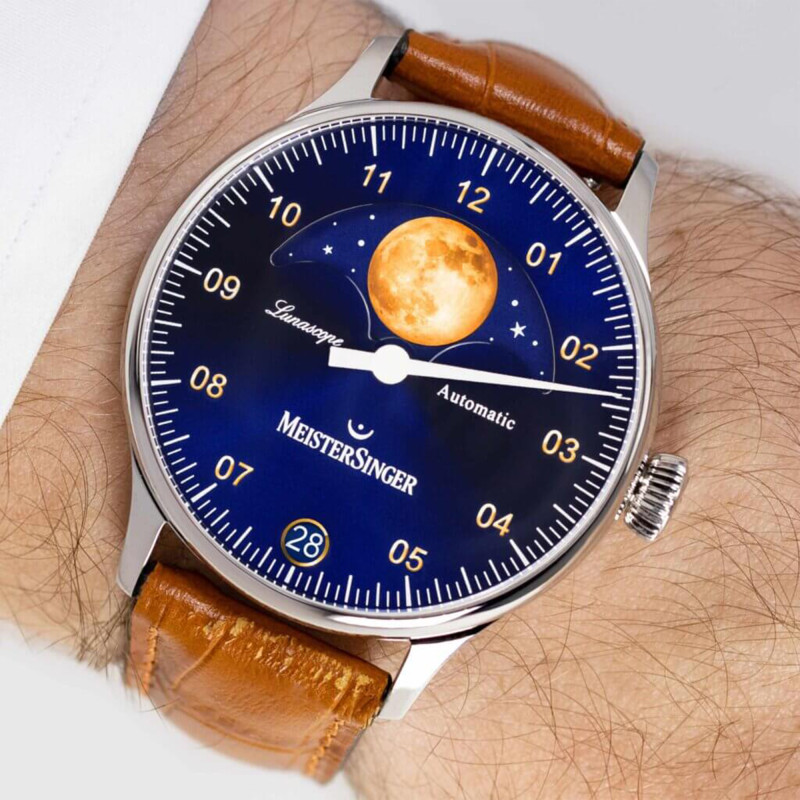 Montre Lunascope Bleu soleillé/Doré LS908G - MeisterSinger