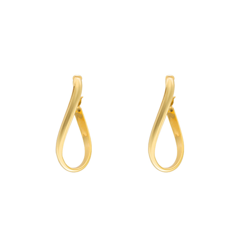 Boucles d'Oreilles Créoles Ovales en Or Jaune 750, Diamètre 3,90 mm - Emanessence