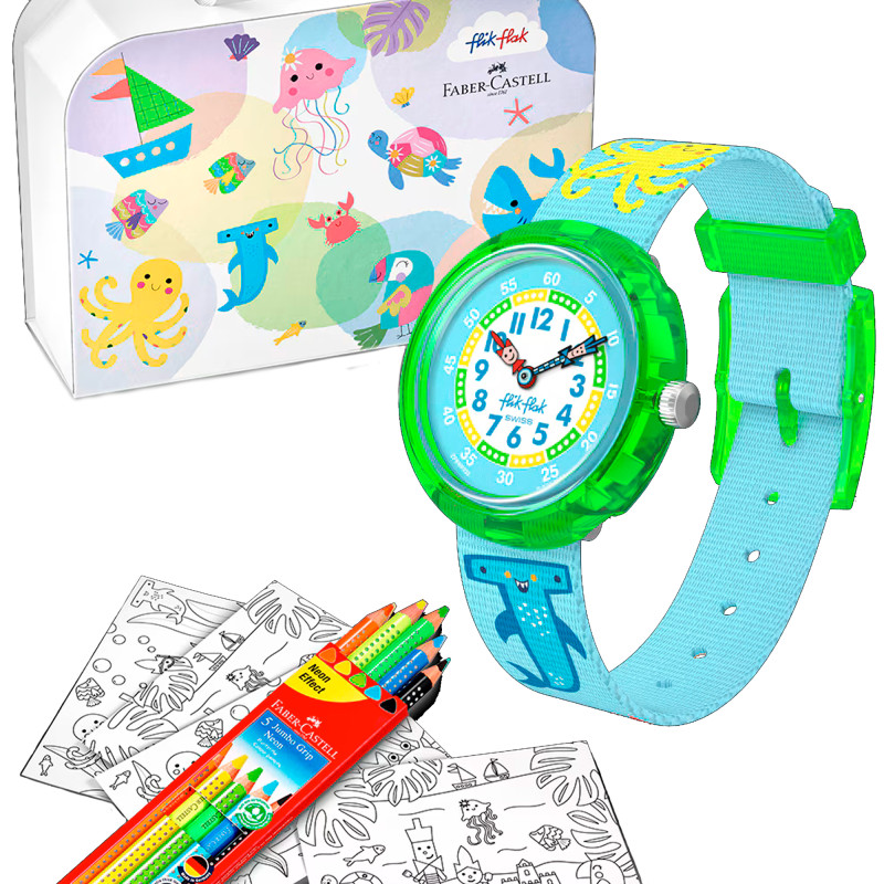 PROMO Montre Color in Neon Flik Flak & Faber-Castell FBNP232 - Flik Flak OCARAT.COM BIJOUTERIE N°1