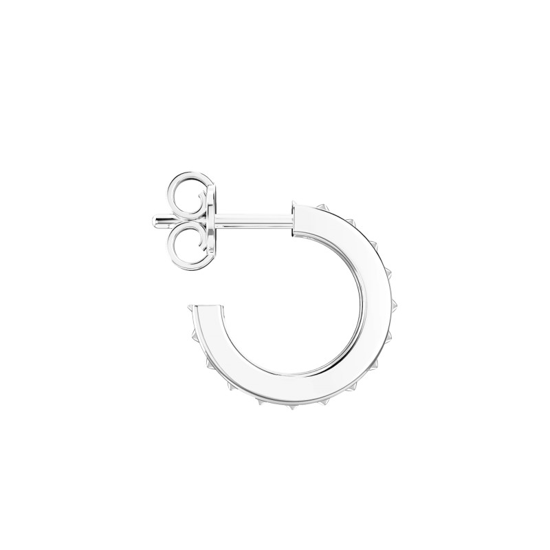 1 Boucle d'Oreille Créole Insignia Cloutée en Argent 925 - ESO009 - Zancan