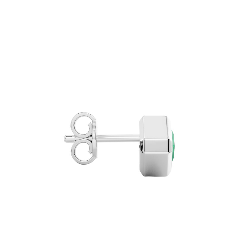 1 Boucle d'Oreille Insignia Octogonale en Argent 925 & Spinelle Vert - ESO012 - Zancan