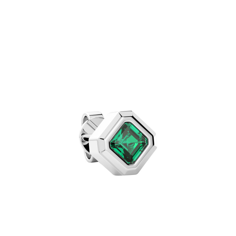 1 Boucle d'Oreille Insignia Octogonale en Argent 925 & Spinelle Vert - ESO012 - Zancan