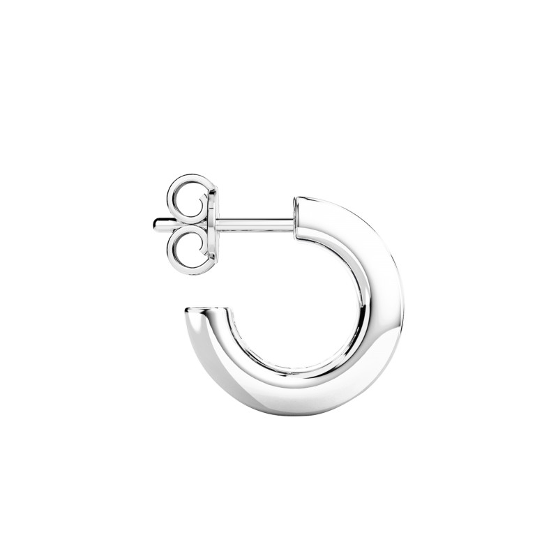 1 Boucle d'Oreille Créole Insignia en Argent 925 & Spinelles Noirs - ESO003 - Zancan