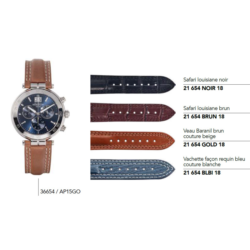 Bracelets montre cuir pour montre série 36654 - Herbelin