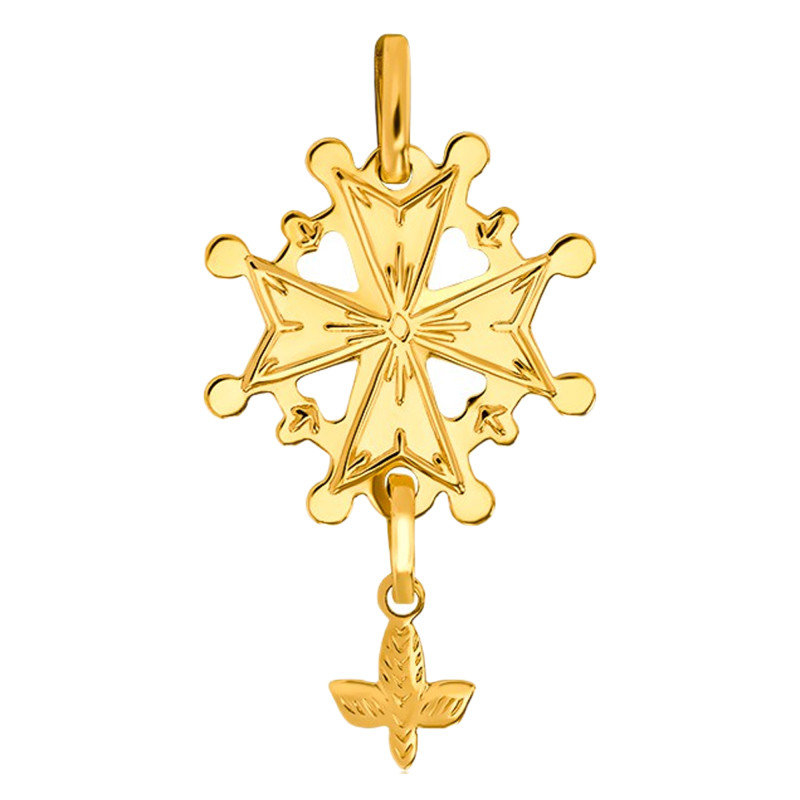 Croix Huguenote en Or Jaune 375 ou 750, Dimension 18 x 28 mm - Emanessence