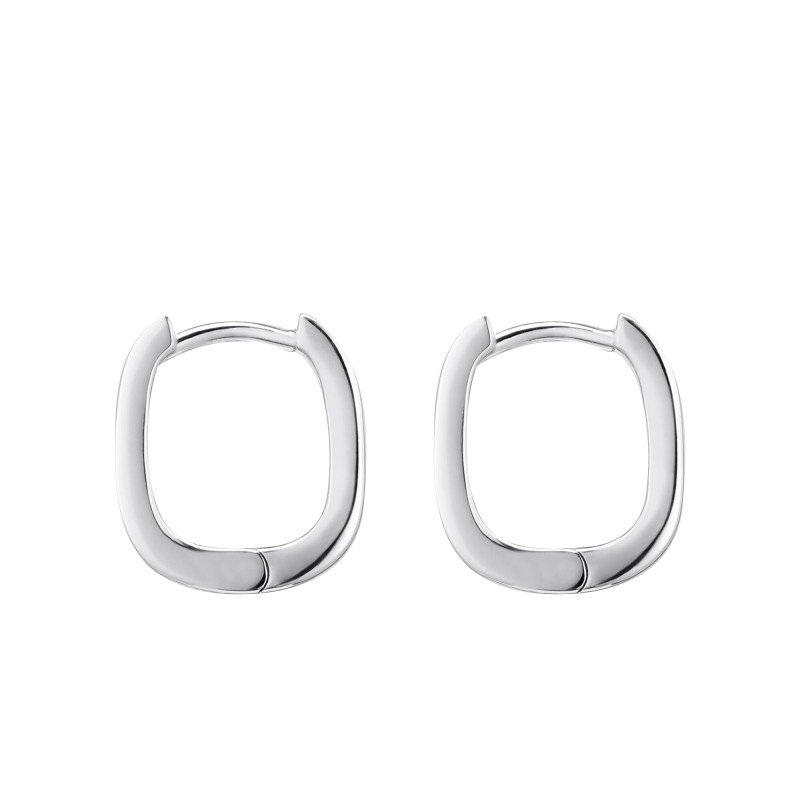 Boucles d'Oreilles Créoles Essentials Angulaires en Argent 925, Hauteur 13,40 ou 16,50 mm - Thomas Sabo