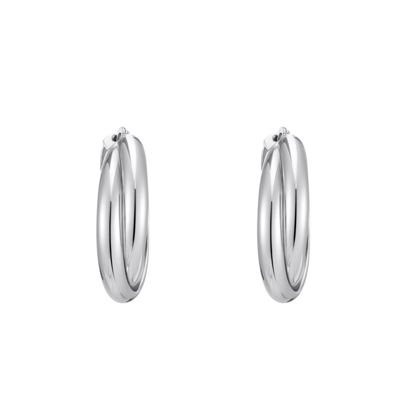 Boucles d'Oreilles Créoles Essentials Entrelacées en Argent 925, Diamètre 27 mm - CR738-001-21 - Thomas Sabo