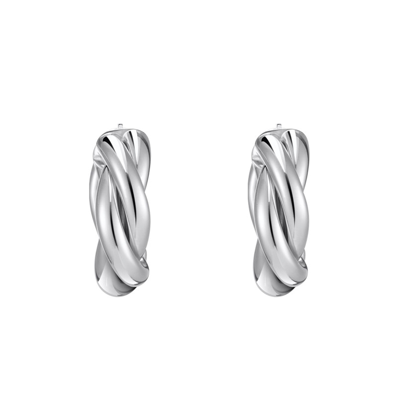 Boucles d'Oreilles Créoles Essentials Entrelacées en Argent 925, Diamètre 20 mm - CR742-001-21 - Thomas Sabo