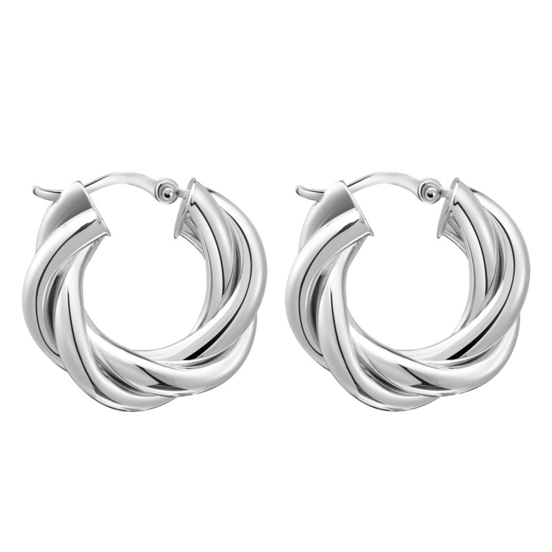 Boucles d'Oreilles Créoles Essentials Entrelacées en Argent 925, Diamètre 20 mm - CR742-001-21 - Thomas Sabo