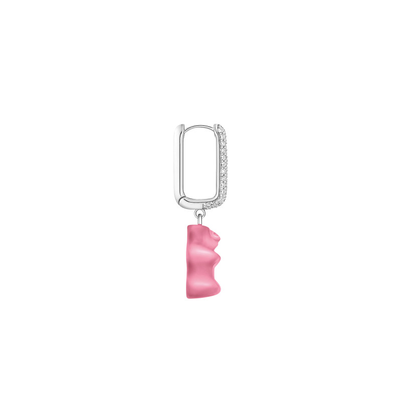 1 Boucle d'Oreille Créole Haribo Rose en Argent 925 & Cristal et Oxydes de Zirconium - CR727-052-9 - Thomas Sabo