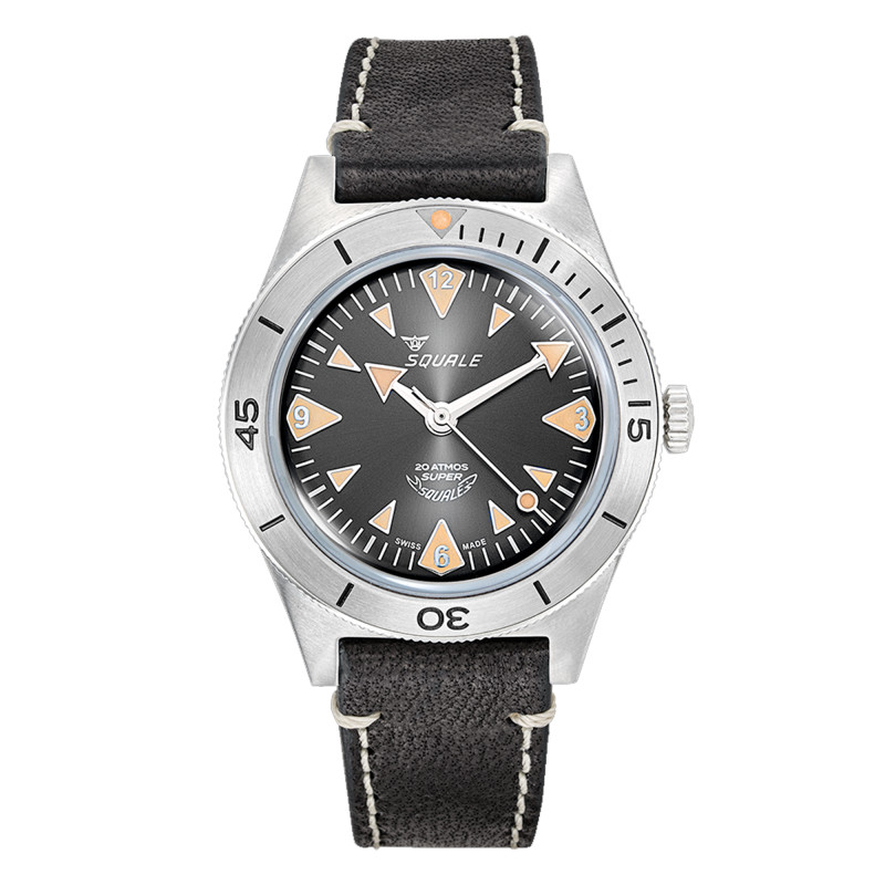 Montre Super-Squale Big Arrows Black Leather SUPERSSABK.PN - Squale