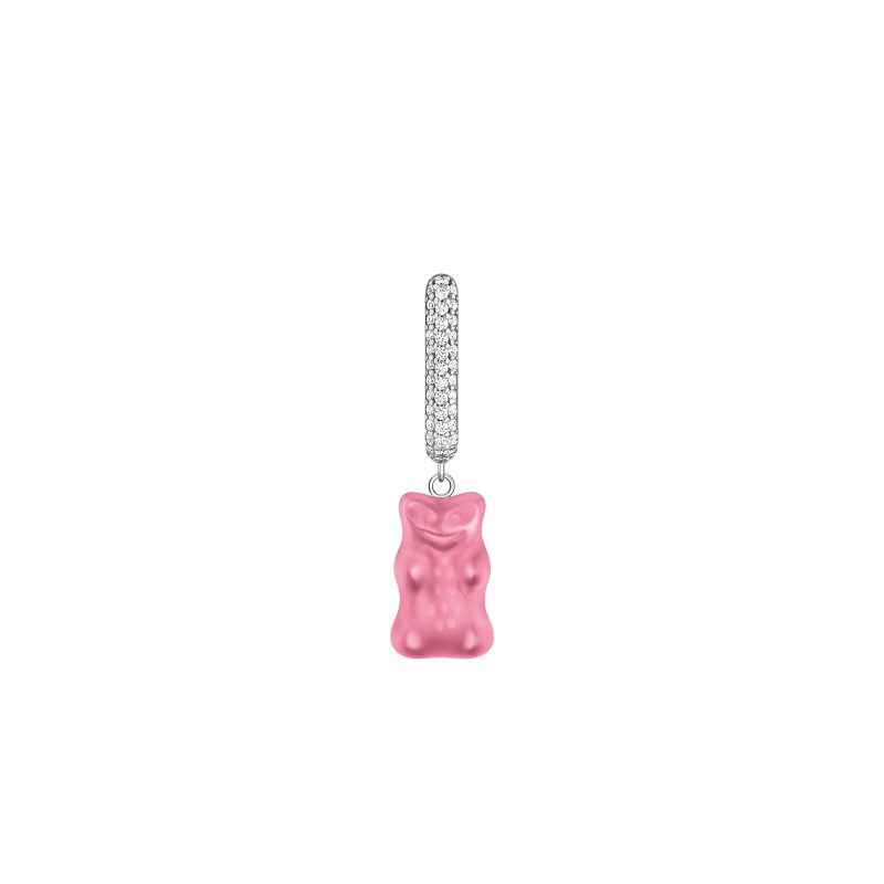 1 Boucle d'Oreille Créole Haribo Rose en Argent 925 & Cristal et Oxydes de Zirconium - CR727-052-9 - Thomas Sabo