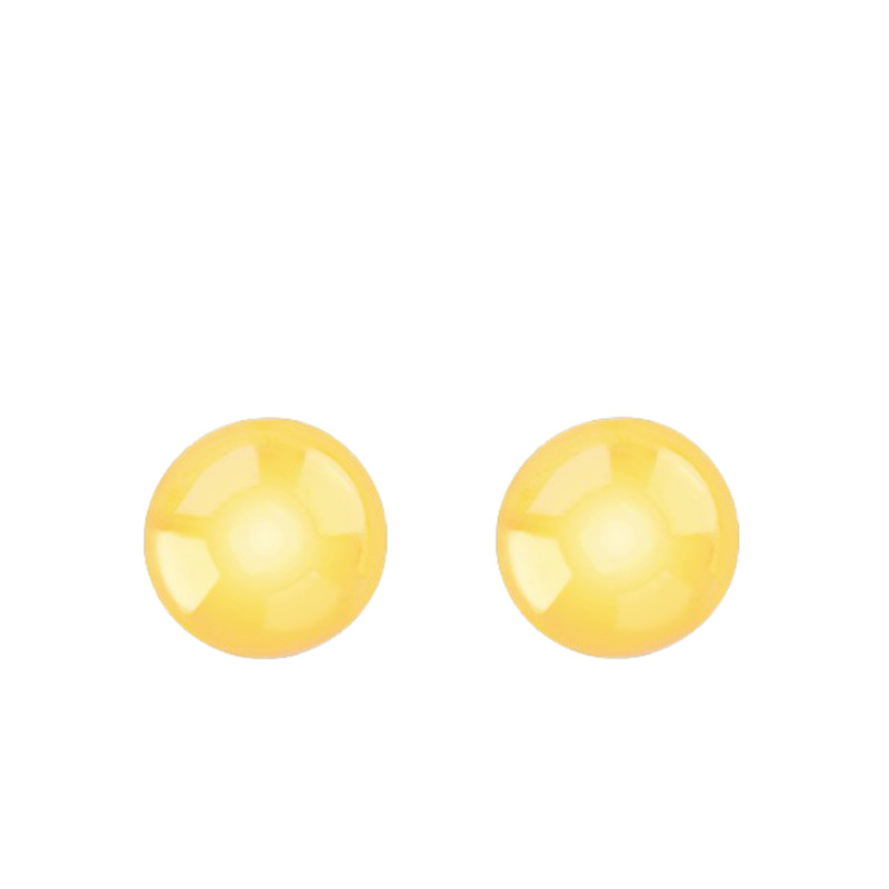 Boucles d'Oreilles Puces Rondes en Or Jaune 750 - Emanessence