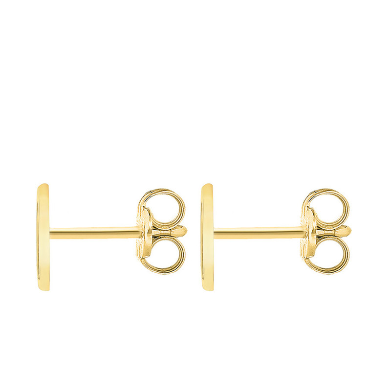 Boucles d'Oreilles Puces Lettre D en Or Jaune 375 & Oxyde de Zirconium - Emanessence